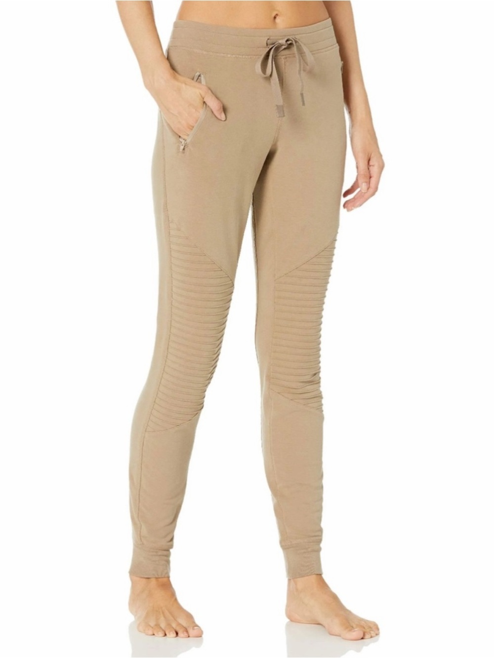 ALO Yoga Moto Ribbed Knee Drawstring Joggers Sweatpants